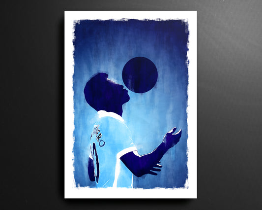 Sergio Aguero Manchester City Premier League Football Print