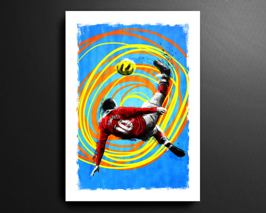 Wayne Rooney Manchester United Premier League Football Print