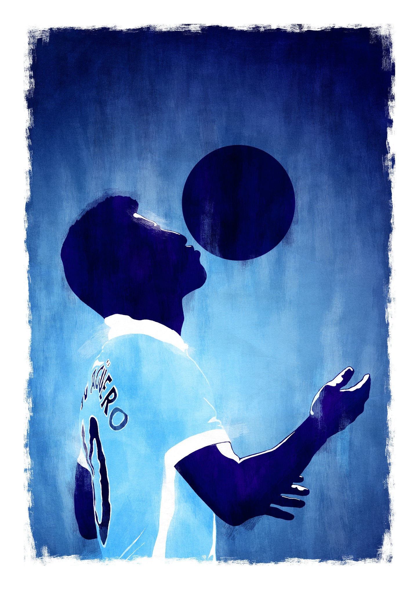 Sergio Aguero Manchester City Premier League Football Print