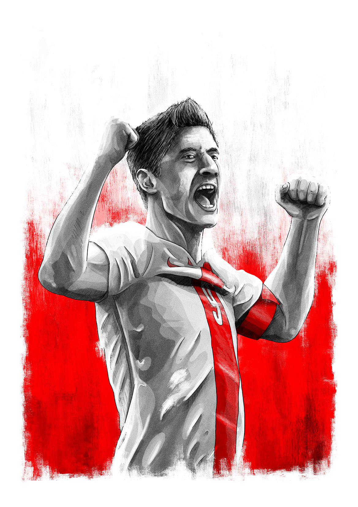 Robert Lewandowski Poland Football Print