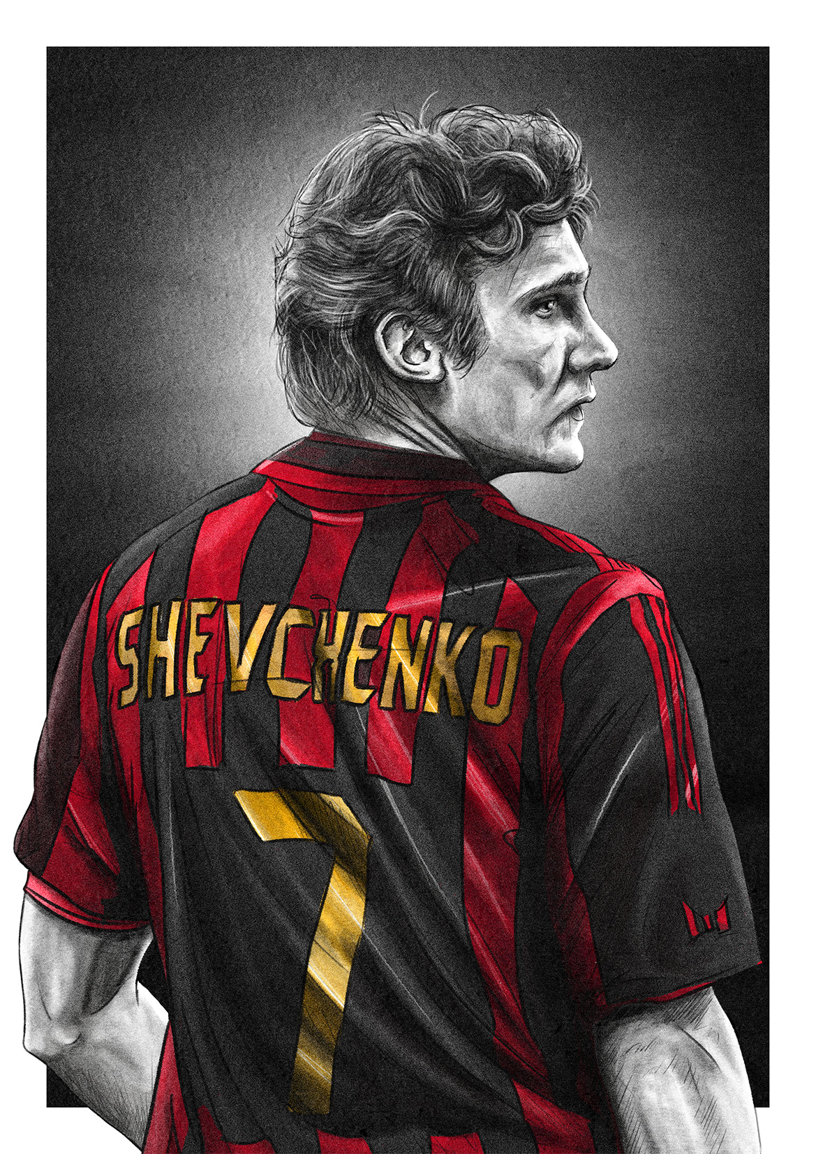 Andriy Shevchenko AC Milan Serie A Football Print