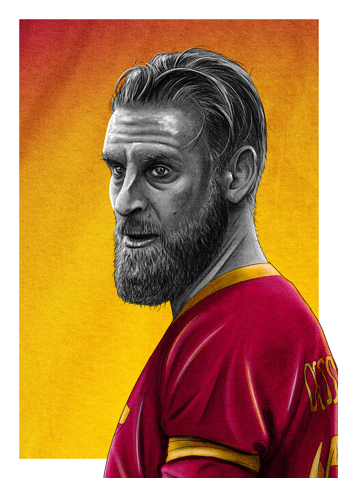 Daniele De Rossi AS Roma Serie A Football Print