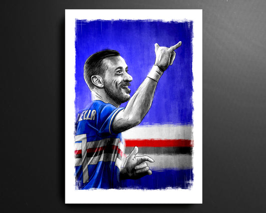 Fabio Quagliarella Sampdoria Serie A Football Print