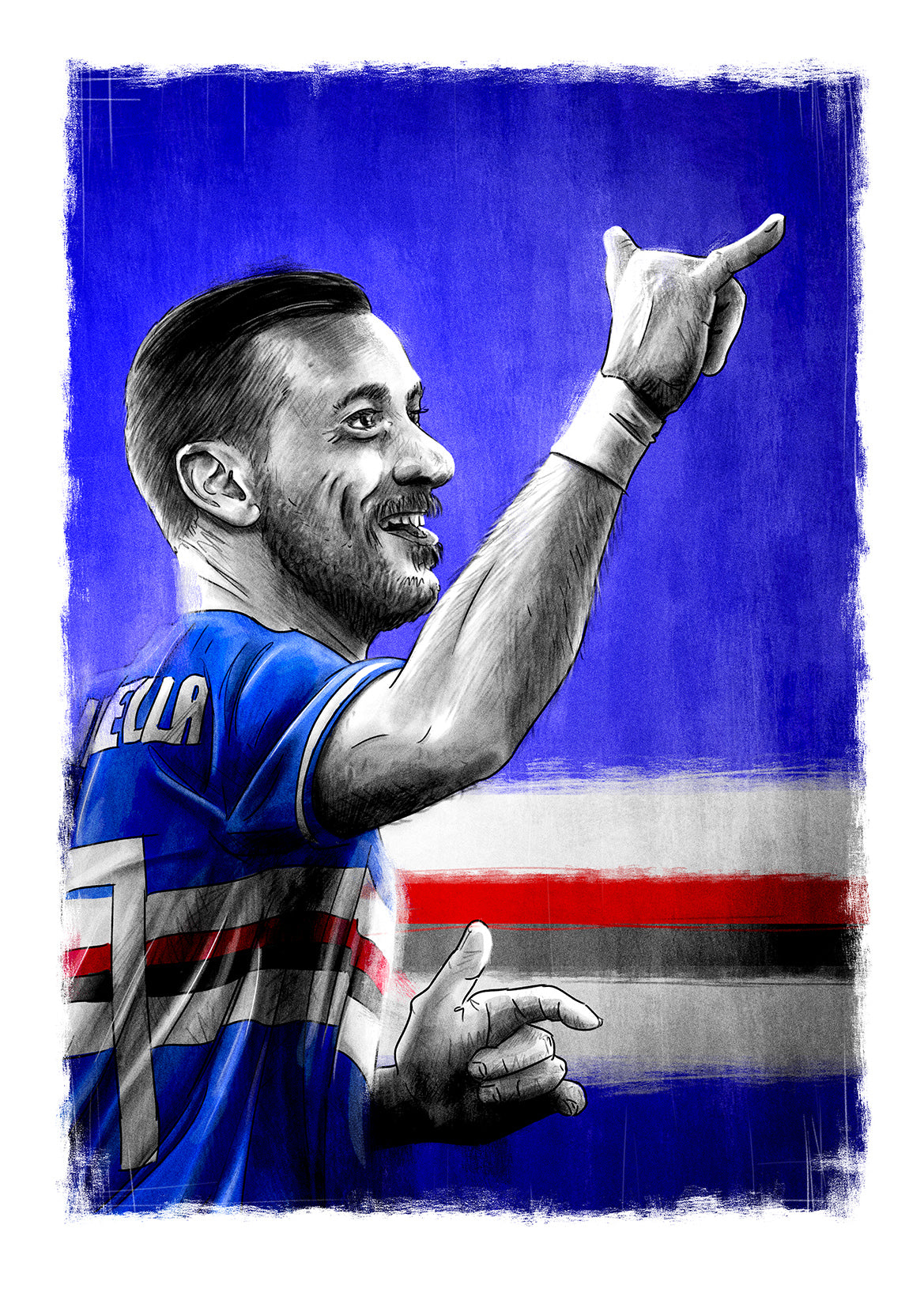 Fabio Quagliarella Sampdoria Serie A Football Print