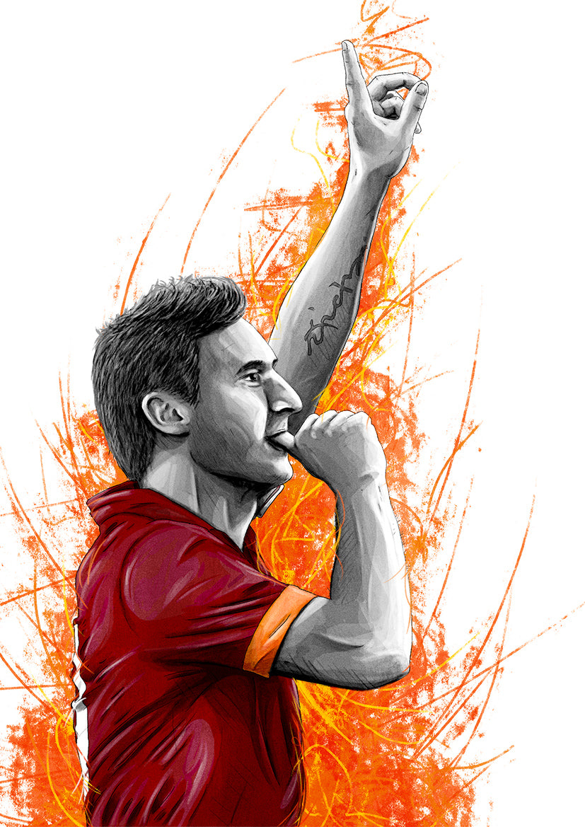 Francesco Totti AS Roma Serie A Football Print