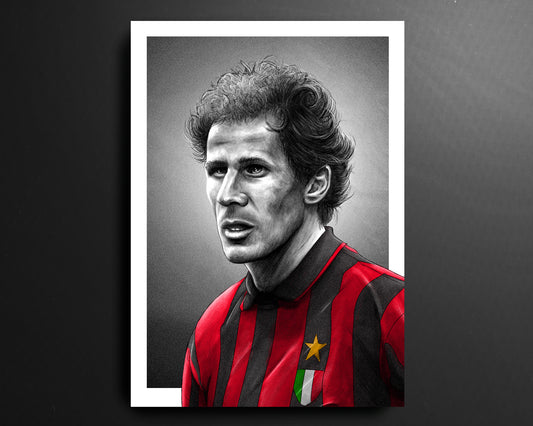 Franco Baresi AC Milan Serie A Football Print