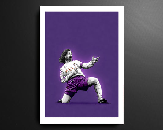 Gabriel Batigol Batistuta Fiorentina Seria A Football Print