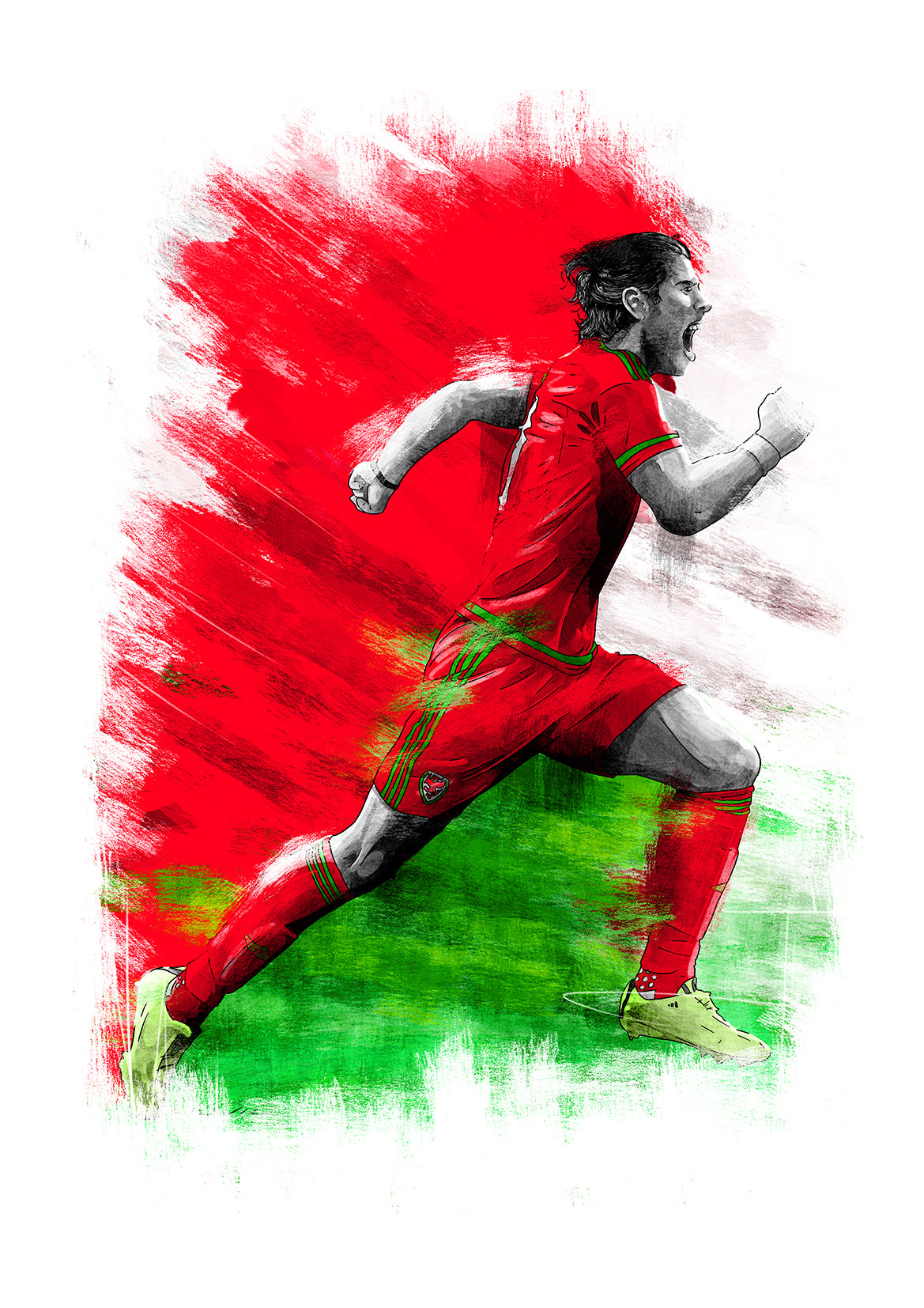 Gareth Bale Wales Euro 2016 Football Print