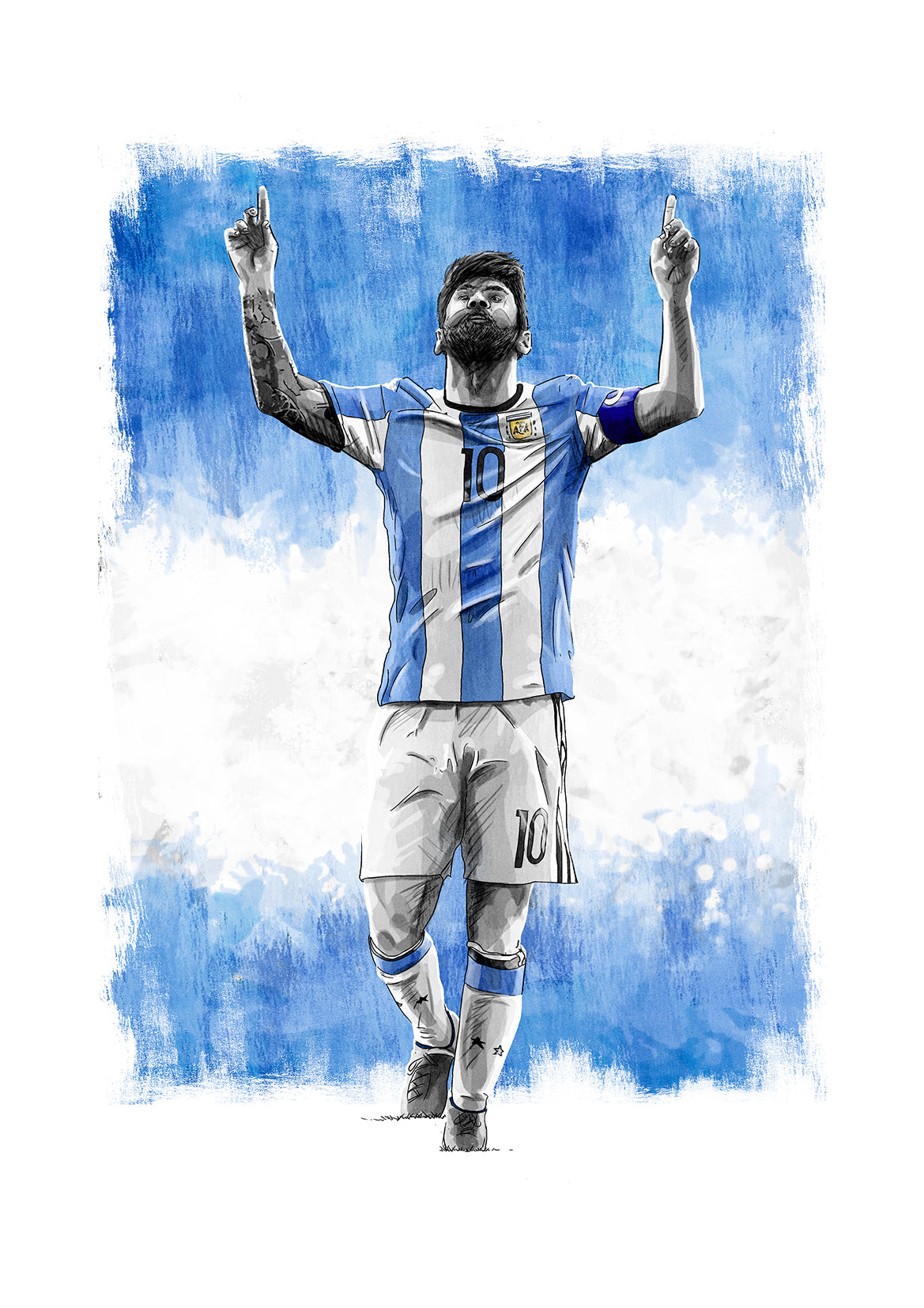 Lionel Messi Argentina Football Print