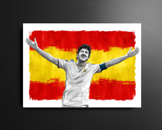 Raul Real Madrid Spain Football Print