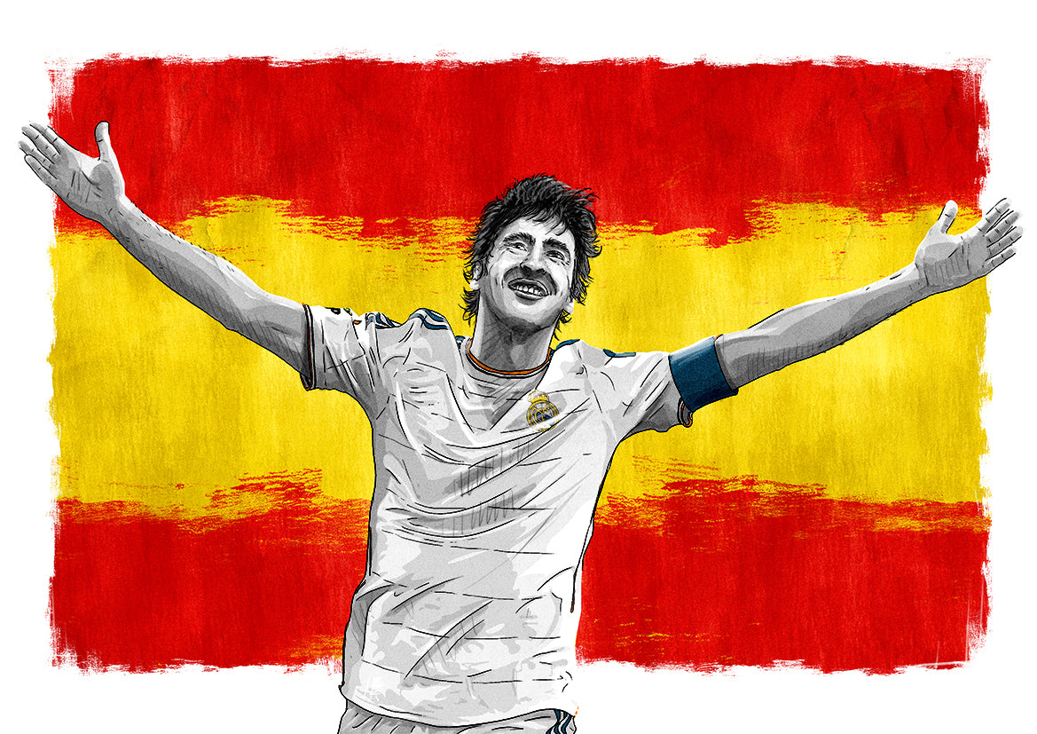 Raul Real Madrid Spain Football Print