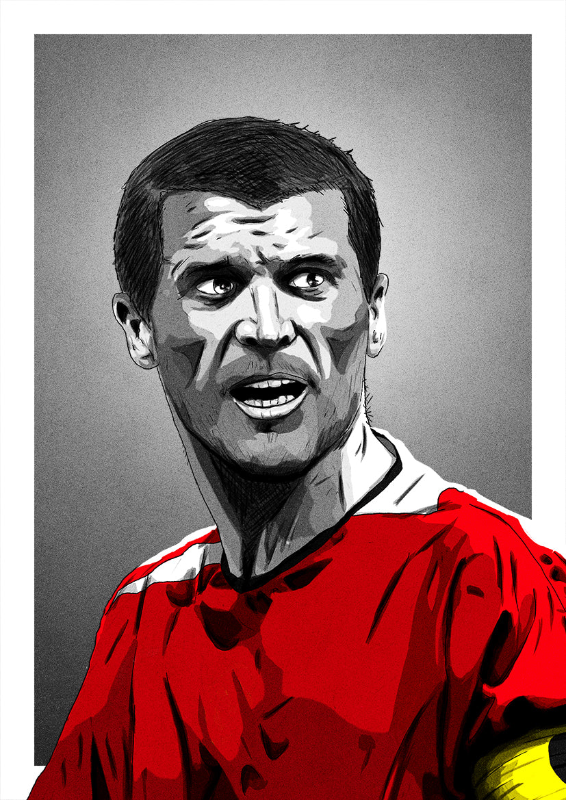 Roy Keane Manchester United Premier League Football Print