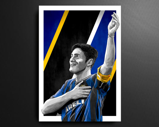 Javier Zanetti Inter Milan Serie A Football Print