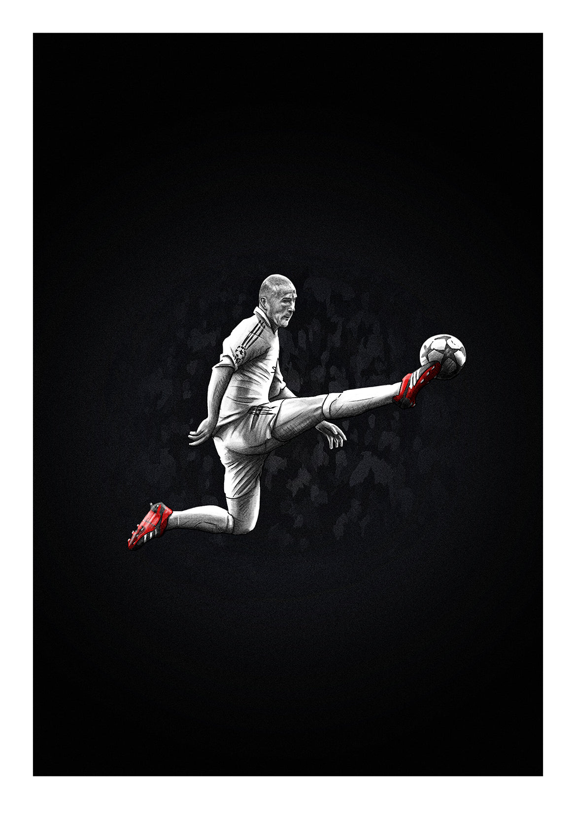 Zinedine Zidane Real Madrid La Liga Champions League Football Print