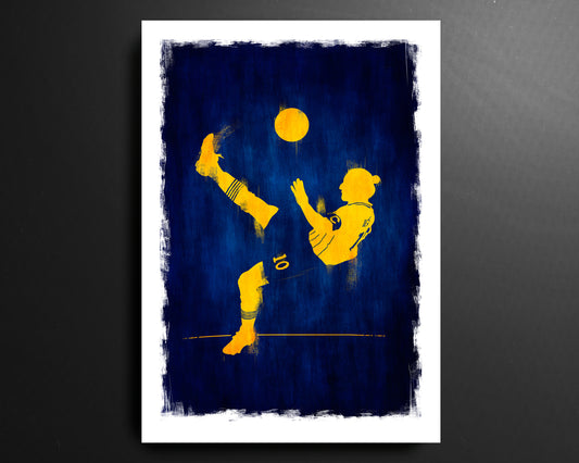 Zlatan Ibrahimović Bicycle Sweden Football Print