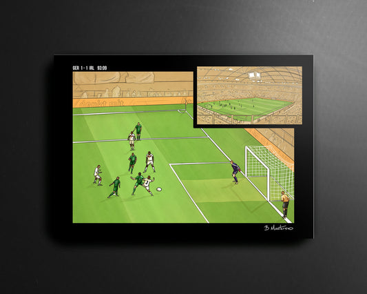 John O Shea Goal Republic of Ireland 1 - 1 Germany 2014 Football Print