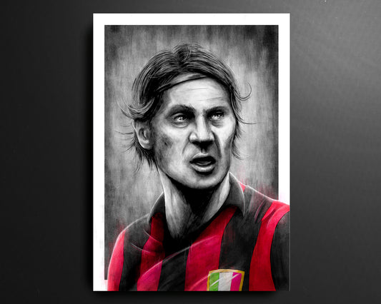 Paolo Maldini AC Milan Serie A Football Print