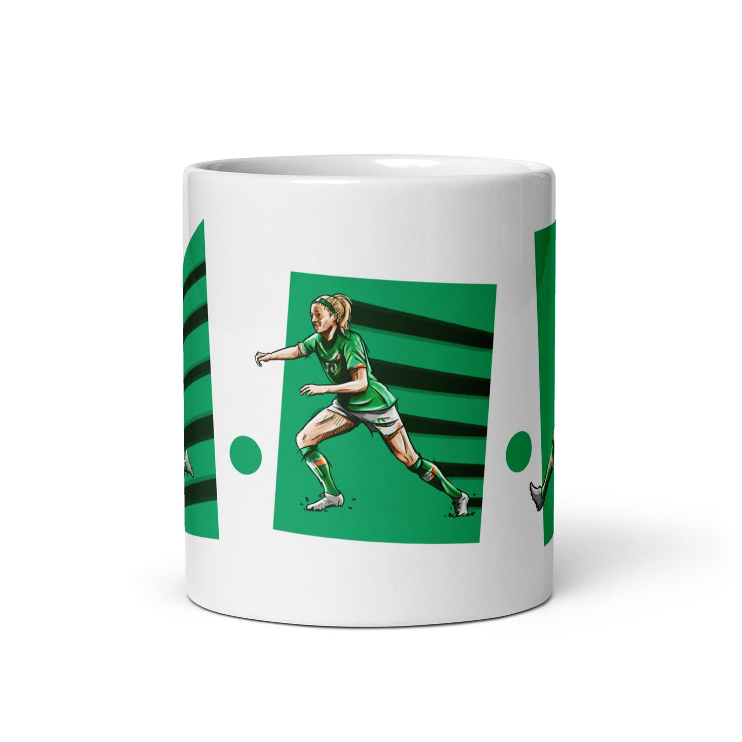 Katie McCabe Denise O' Sullivan Louise Quinn Ireland Womens National Football Team White glossy mug