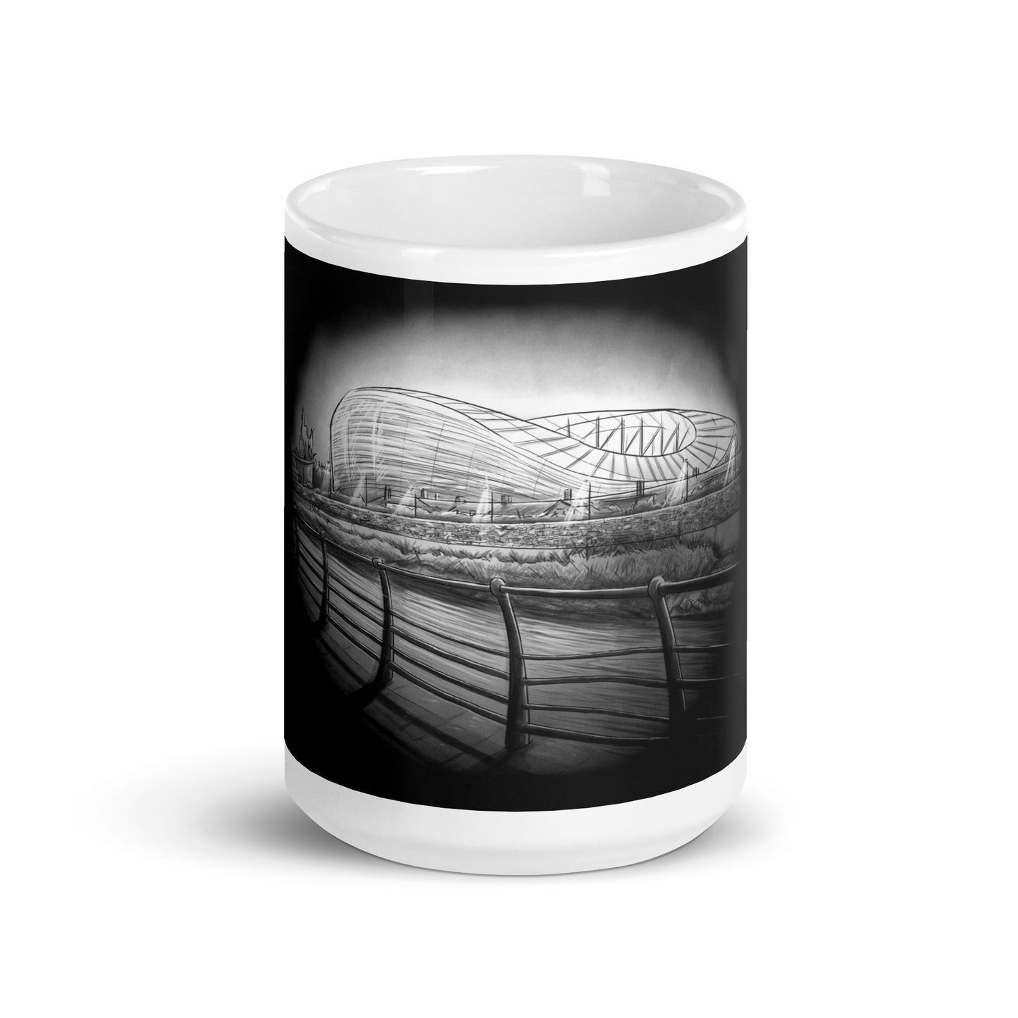 Aviva Stadium Lansdowne Road At Night Republic of Ireland glossy mug
