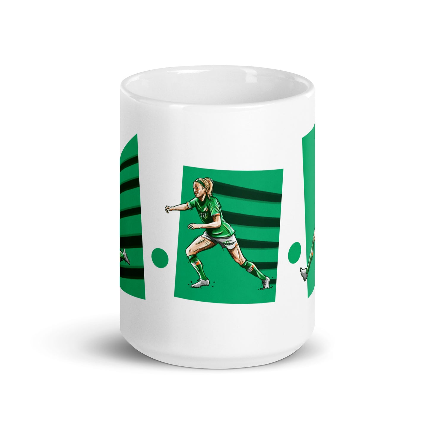 Katie McCabe Denise O' Sullivan Louise Quinn Ireland Womens National Football Team White glossy mug
