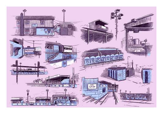 Artwork of Weavers Park Drogheda United – Print Detail | Barry Masterson