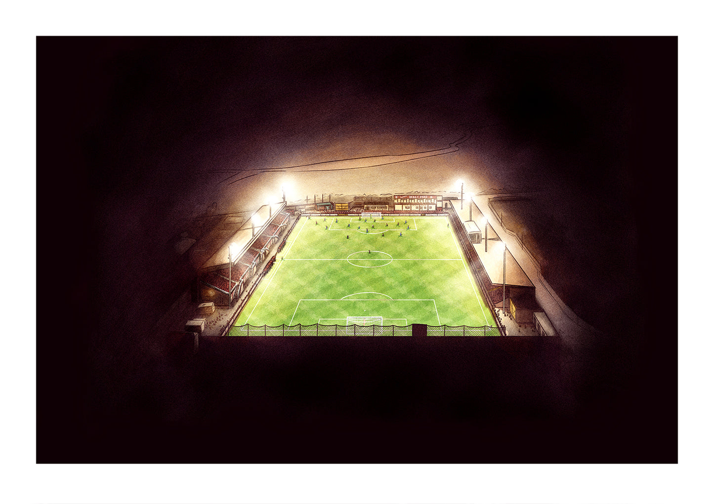 Galway United Match Night At Eamonn Deacy Park League of Ireland Football Print