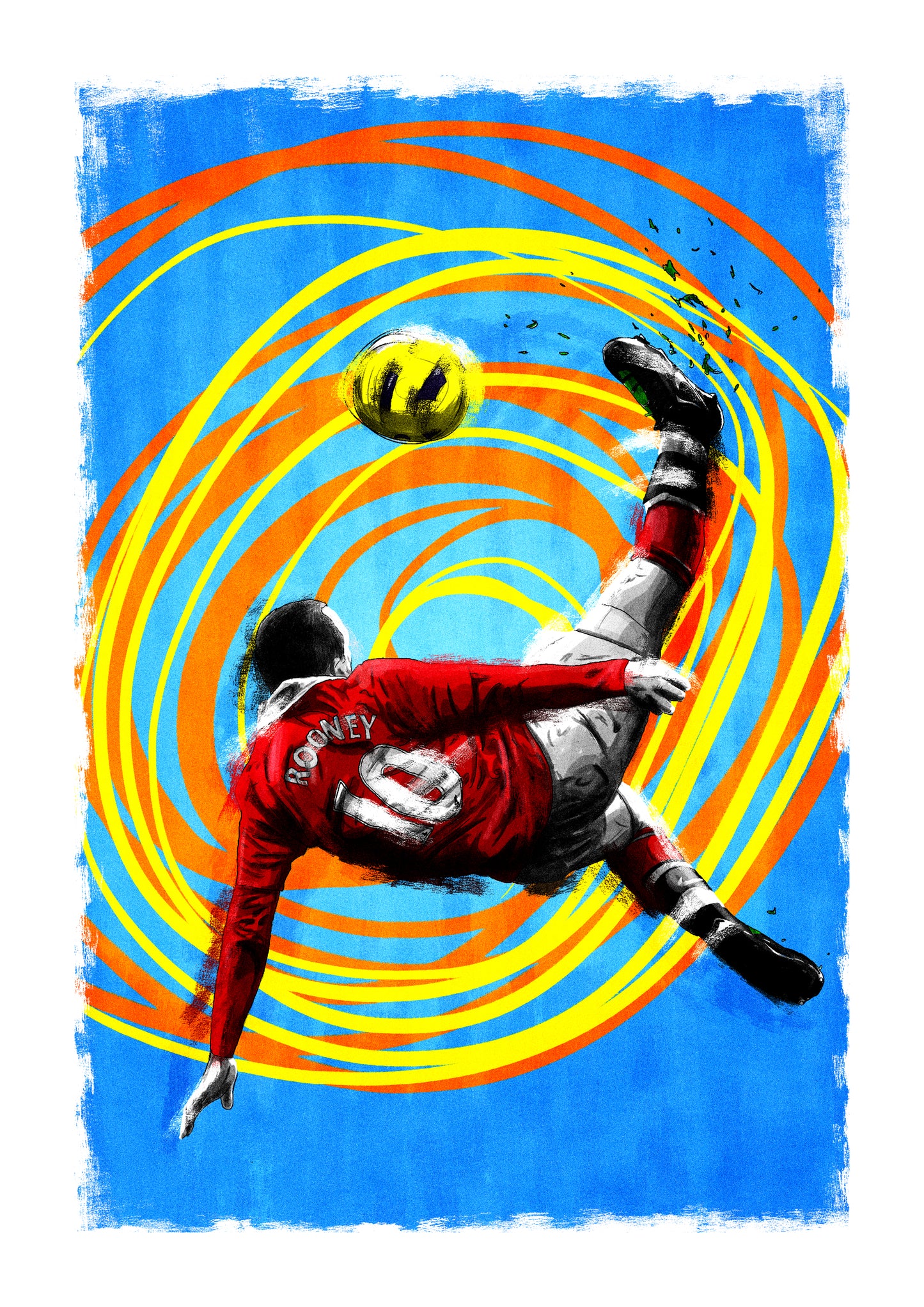 Wayne Rooney Manchester United Premier League Football Print