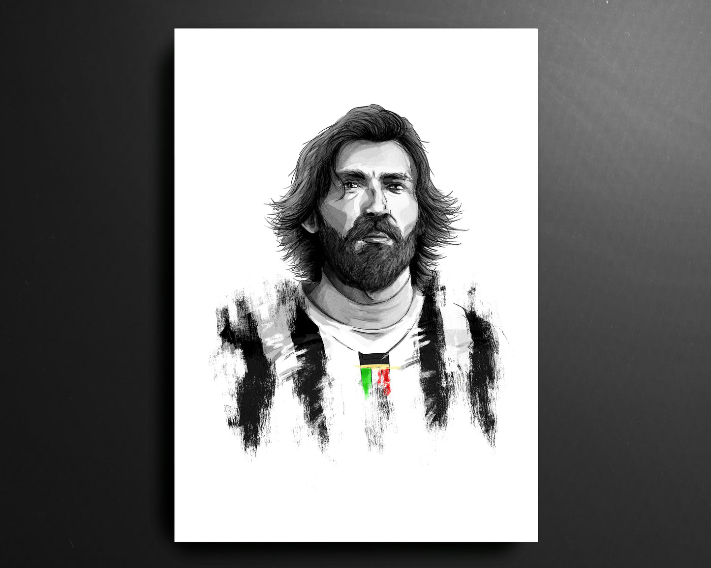 Andrea Pirlo Juventus Serie A Football Print
