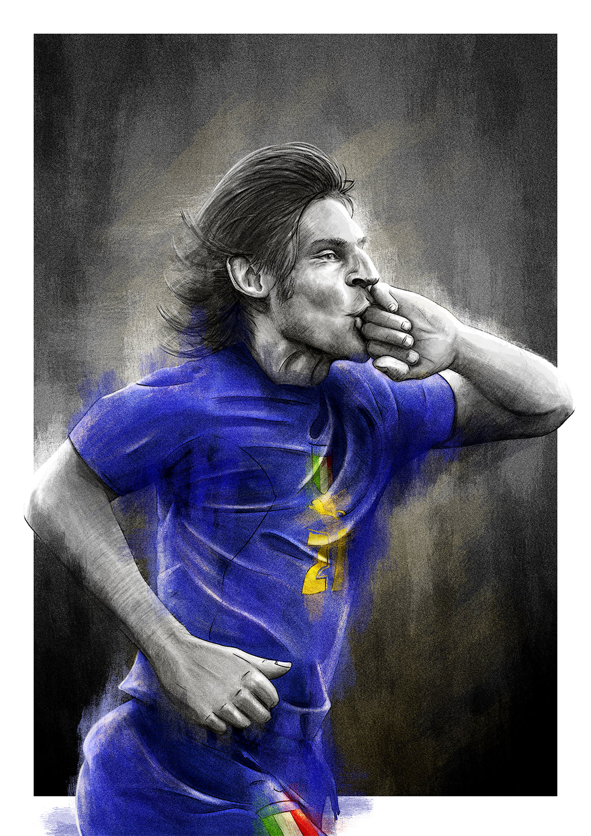 Andrea Pirlo Italy 2006 World Cup Football Print