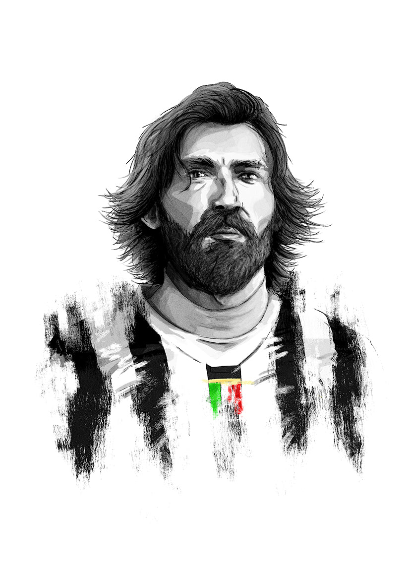 Andrea Pirlo Juventus Serie A Football Print