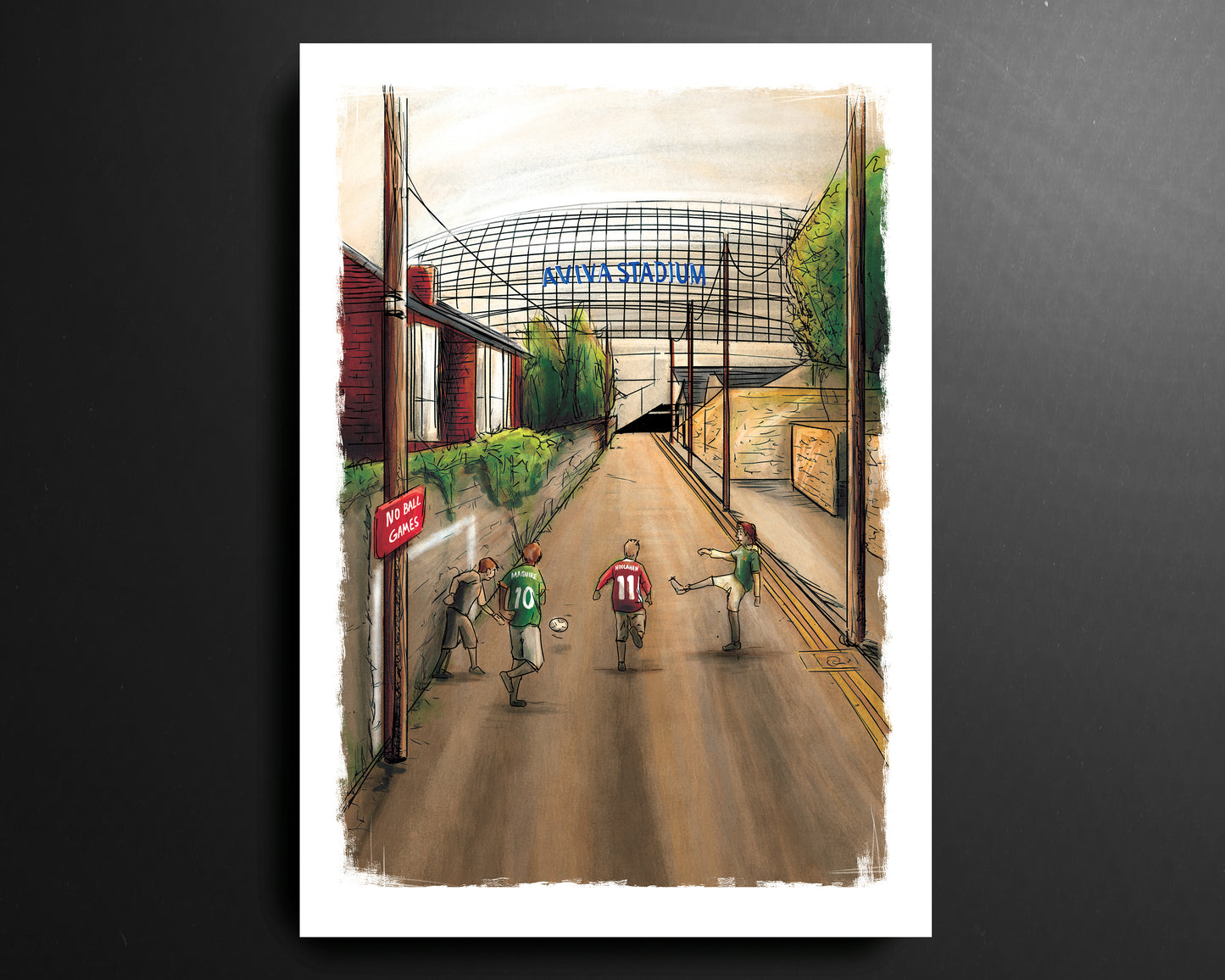 Republic of Ireland Aviva Stadium Street Football Print