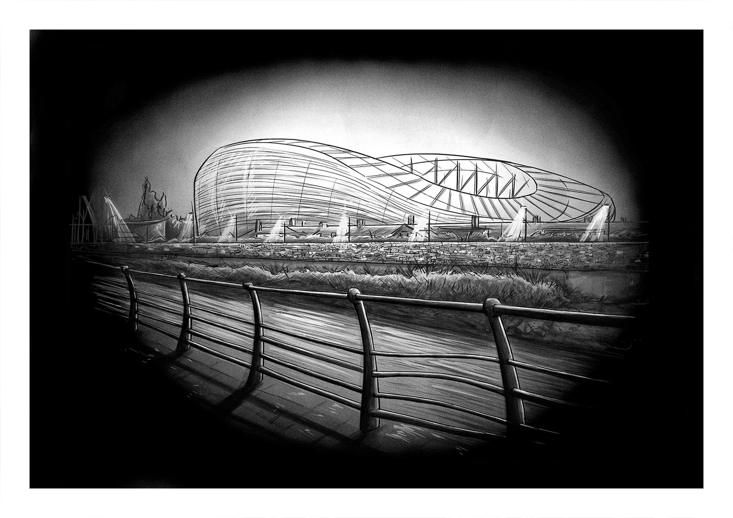 Aviva Stadium Lansdowne Road At Night Republic of Ireland Football Print