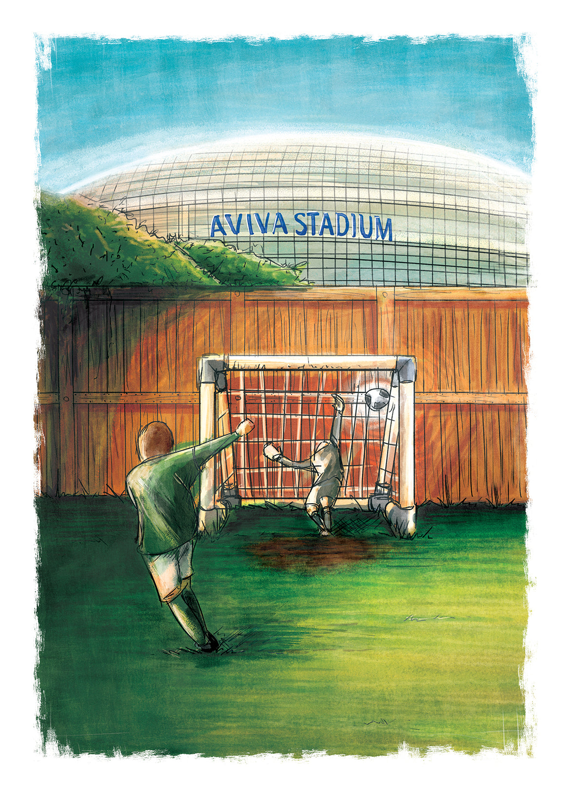 Republic of Ireland Aviva Stadium Garden Goals Football Print