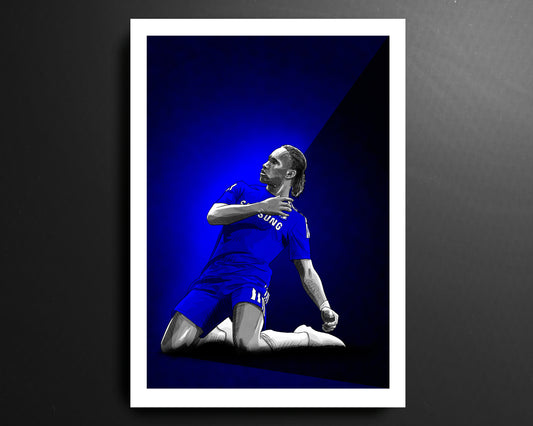 Didier Drogba Chelsea Premier League Football Print