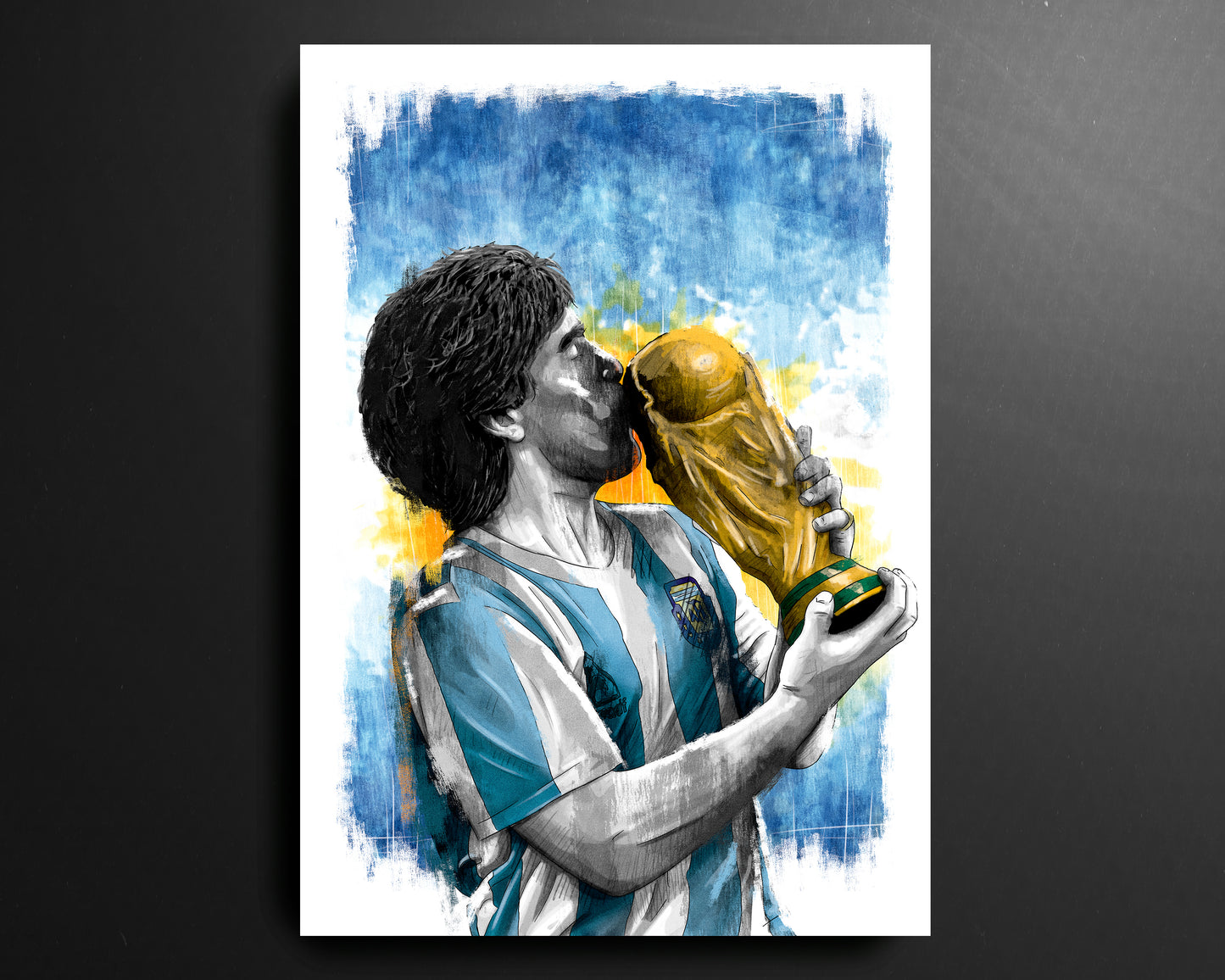 Diego Maradona 1986 World Cup Argentina Football Print