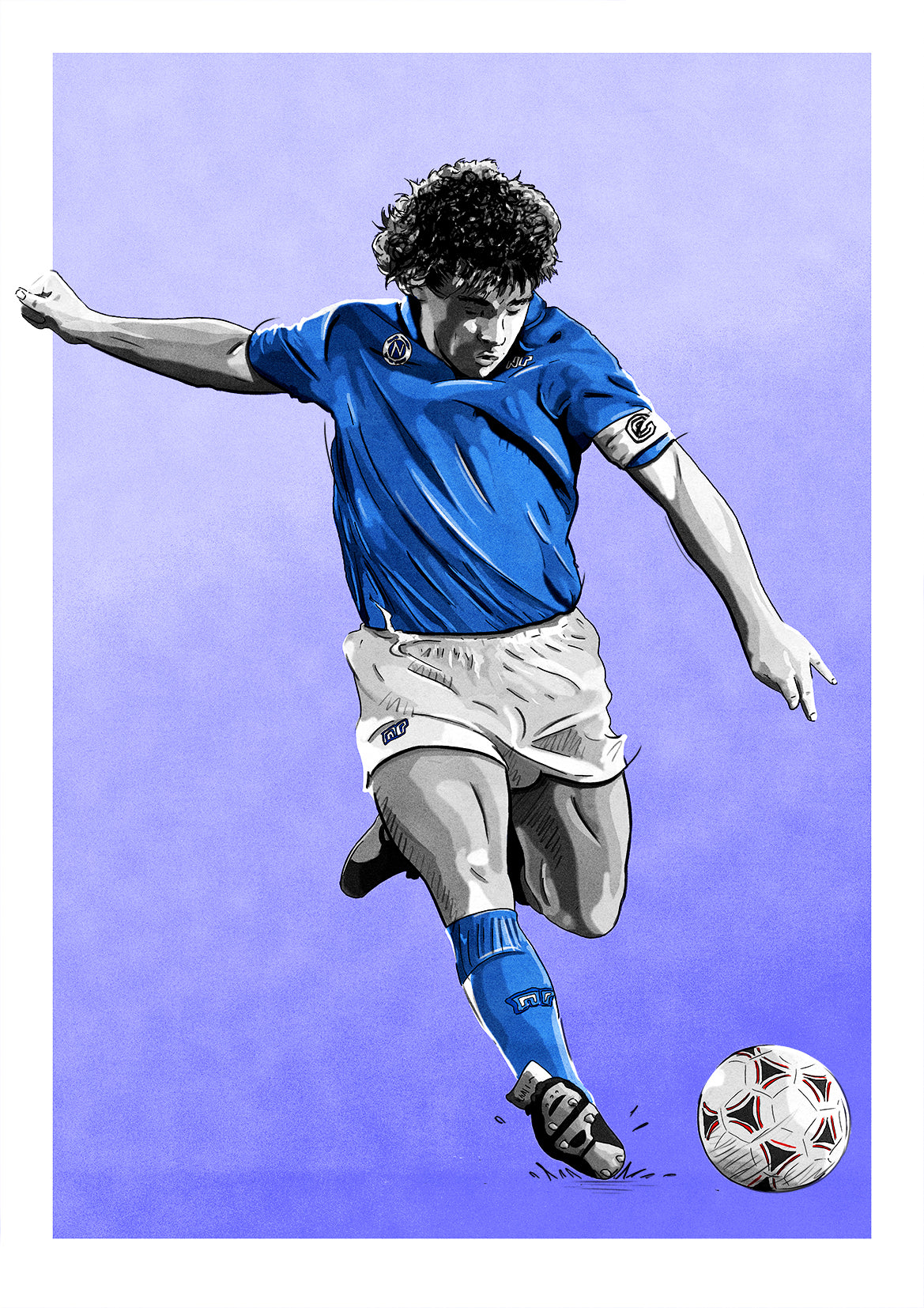 Diego Maradona Napoli Serie A Football Print
