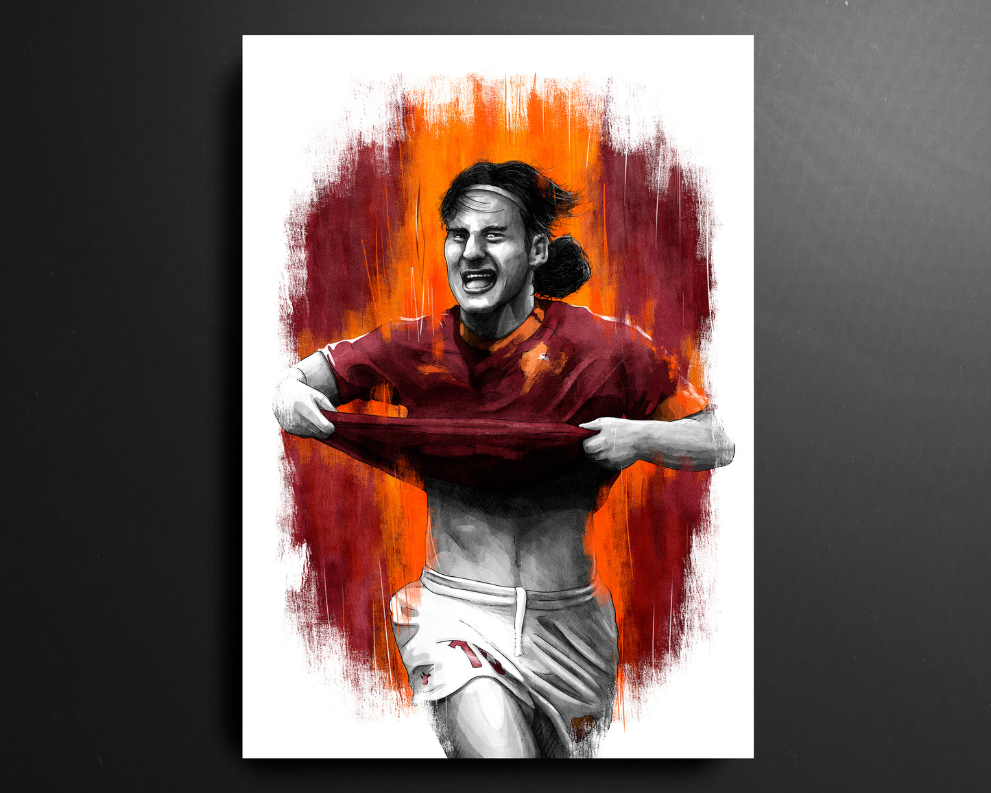 Francesco Totti AS Roma Serie A 2001 scudetto Football Print