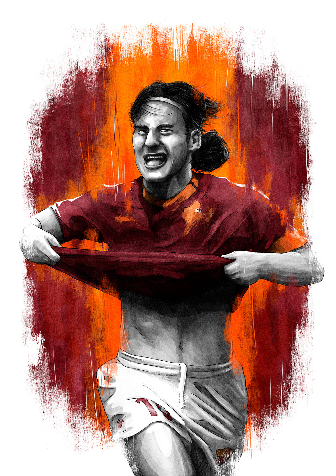 Francesco Totti AS Roma Serie A 2001 scudetto Football Print