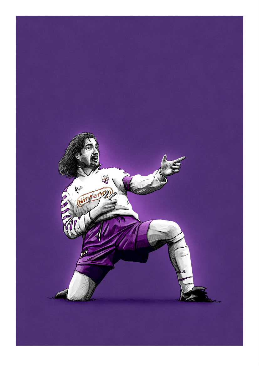 Gabriel Batigol Batistuta Fiorentina Seria A Football Print