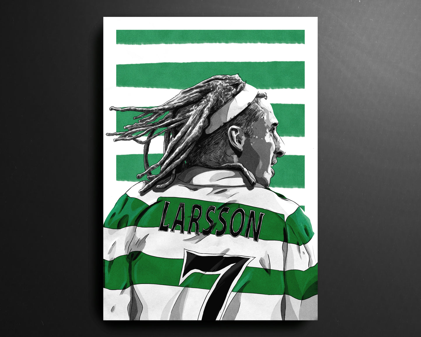 Henrik Larsson Celtic Scottish Premier League Football Print