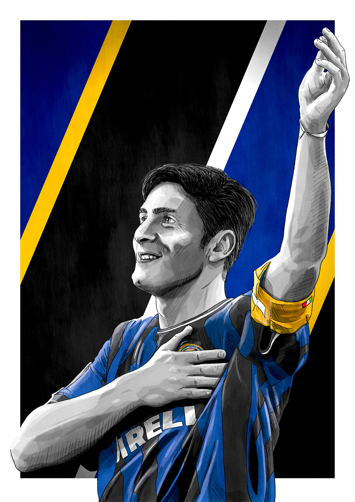 Javier Zanetti Inter Milan Serie A Football Print