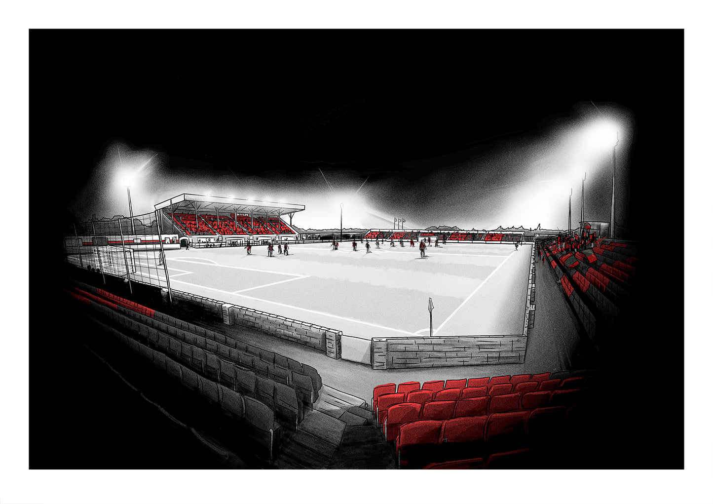 Bishopsgate at Night Longford Town League of Ireland Football Print