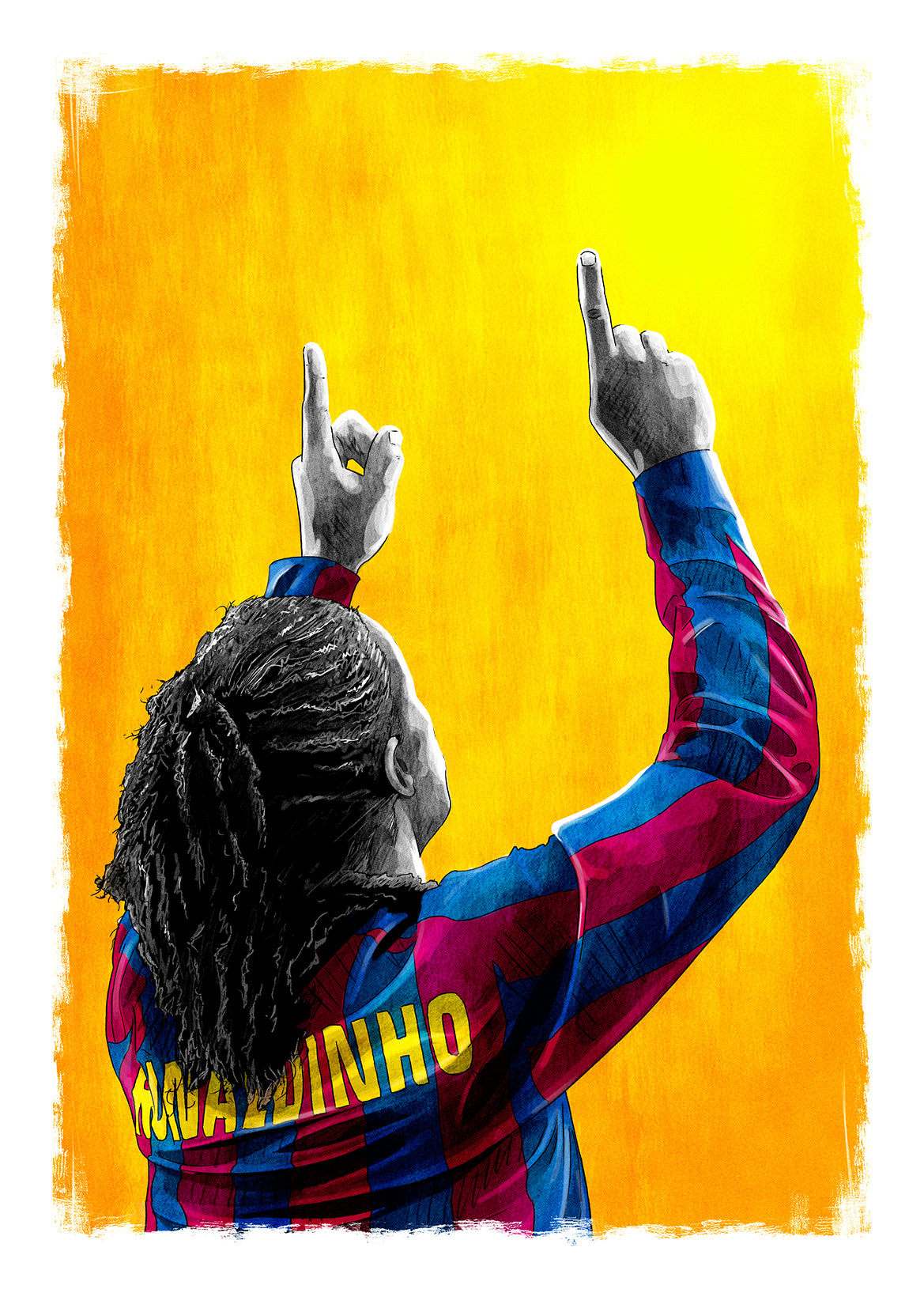 Ronaldinho Gaúcho Barcelona Brazil Football Print