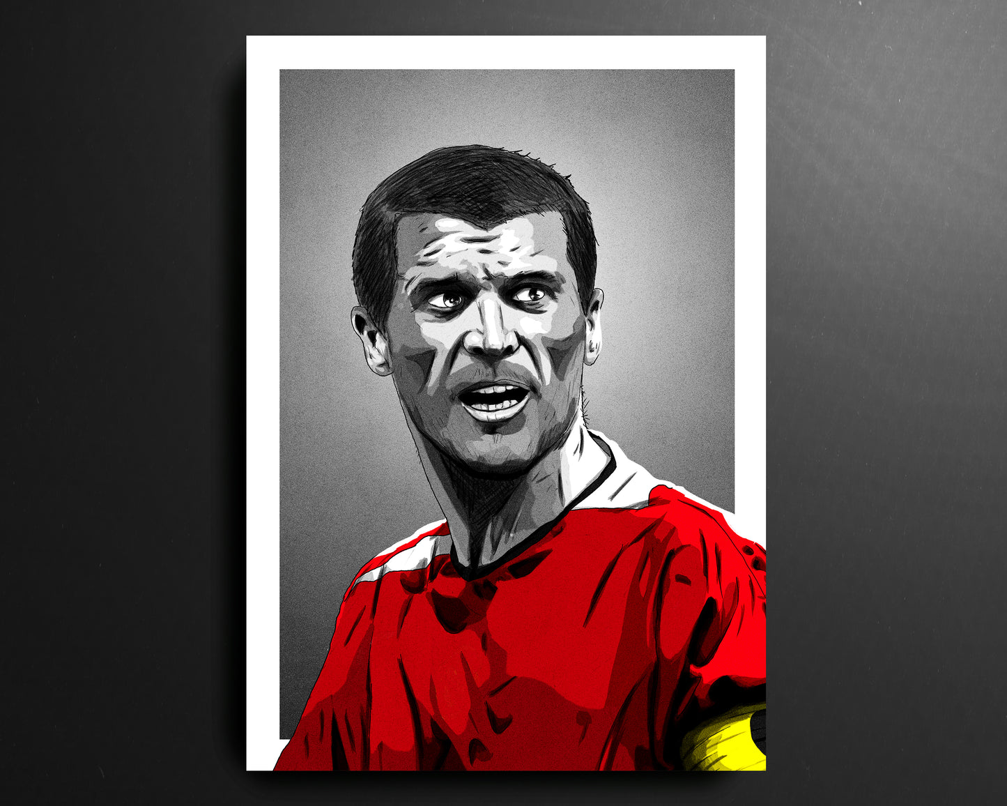 Roy Keane Manchester United Premier League Football Print