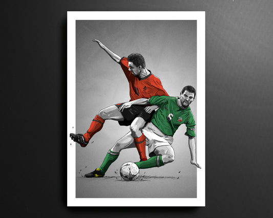 Roy Keane/Overmars Republic of Ireland v The Netherlands 2001 Football Print
