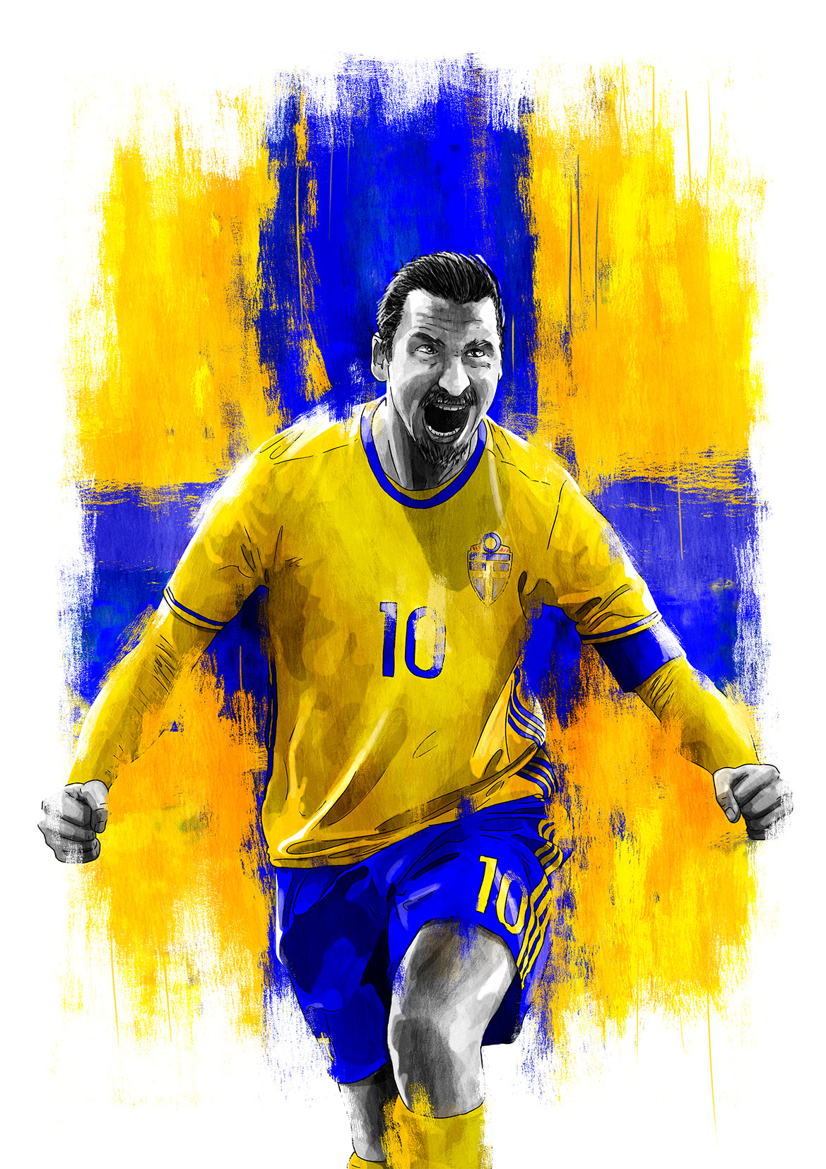 Zlatan Ibrahimović Sweden Euro 2016 Football Print