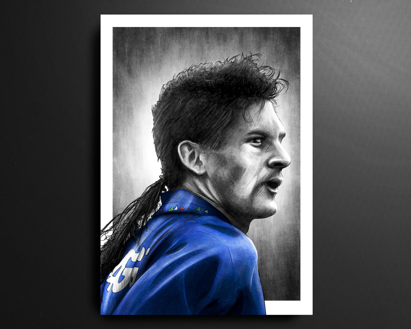 Roberto Baggio Italy Azzurri Football Print