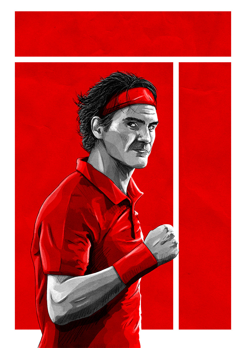Roger Federer Switzerland Tennis Print